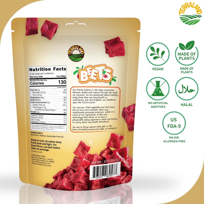 Terraland Beets Crispy Cubes-Original, Crispy & Crunch, Vegan, Idea for