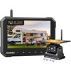 Magnetic Solar Wireless Backup Camera for Truck, 5 Inch No-Drill