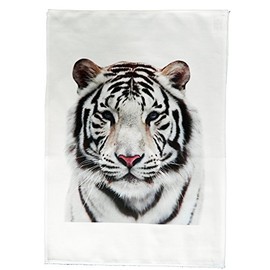 Half a Donkey The Big White Tiger Large Cotton Tea Towel