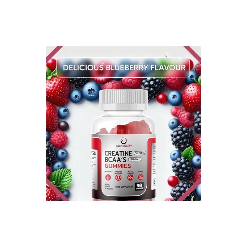 SASH Vitality Creatine Gummies | 90 Gummies | 5000mg Premium