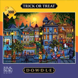 Buffalo Games - Dowdle - Trick or Treat - 300 Piece Jigsaw Puzzle for Adults Challenging Puzzle Perfect for Game Nights - Finished Puzzle Size is 21.25 x 15.00