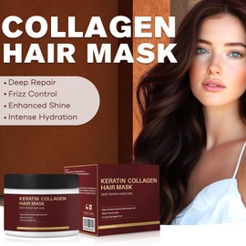 Collagen Hair Mask - Maca Deep Repair Colla-gen Hair Masks For Dry & Damaged Hair | With Hydrolyzed Collagen | Keratin Coll-agen Hair Mask - Deep Repair Hair Care, Smooths and Nourishes
