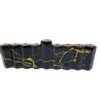 Hand Painted Ceramic Chanukah Menorah Hanukkiah in Black Faux Marble