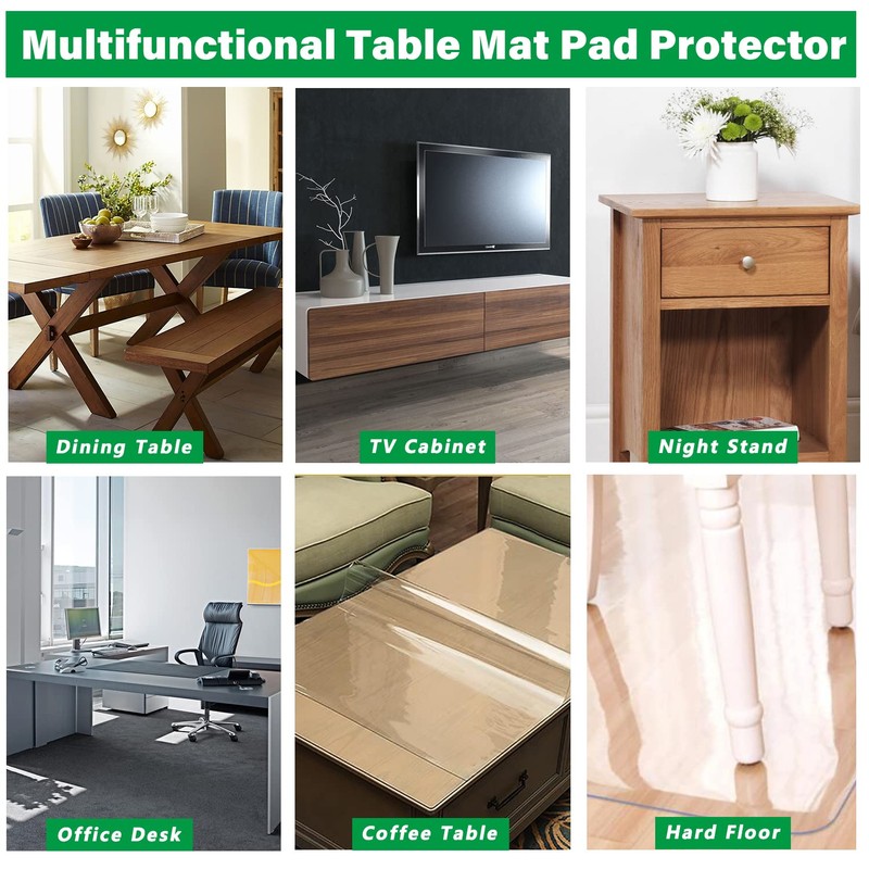 LinkGro Multi-Size 53 Inch Dia 1.5mm Thick PVC Clear Table