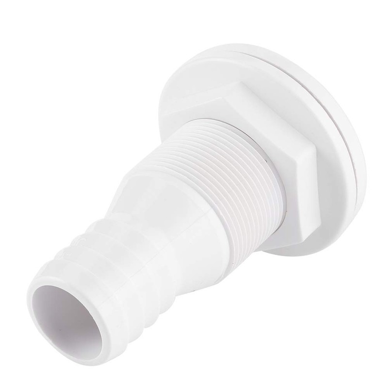Thru Hull Fitting Through Hull 1‑1/4in Thru-Hull Connector Fitting White