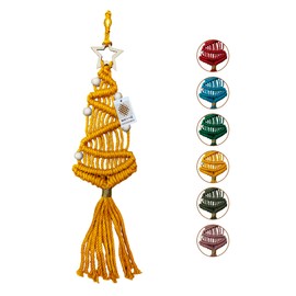 MadeTerra S House Macrame Wall Hanging kit Christmas, Woven Macrame Christmas Trees, Christmas Tree Macrame Boho Hangings Decor, Christmas Tree Macrame Boho Hangings Decor (Organge)