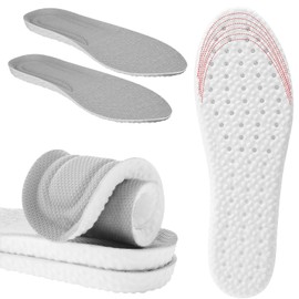 3 Pairs Cloud Technology Insoles Soft Foam Cushioning Soles Flexible Trim Insoles Comfortable Absorption Sports Shoe Soles for Men and Women Shock-Absorbing Foot Support(Grey,40-46 Yards)