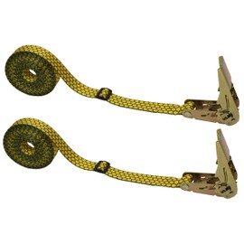 CustomTieDowns 2 Pack, 1 Inch x 13 Foot Endless Loop Ratchet Strap, Adjustable 3-Bar Slide On Strap to Hold Excess Webbing. (Honeycomb)
