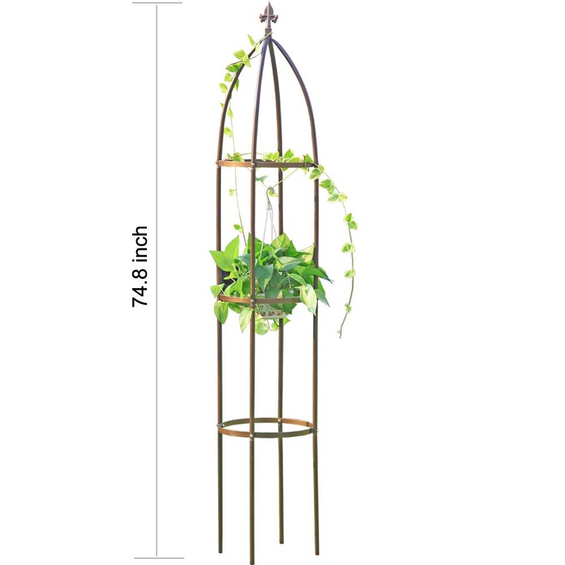 100% Metal Obelisk Garden Trellis 6.3 Feet Tall Sturdy Plant