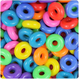 BeadTin Circus Mix Opaque 14mm Ring Craft Beads (100pcs)