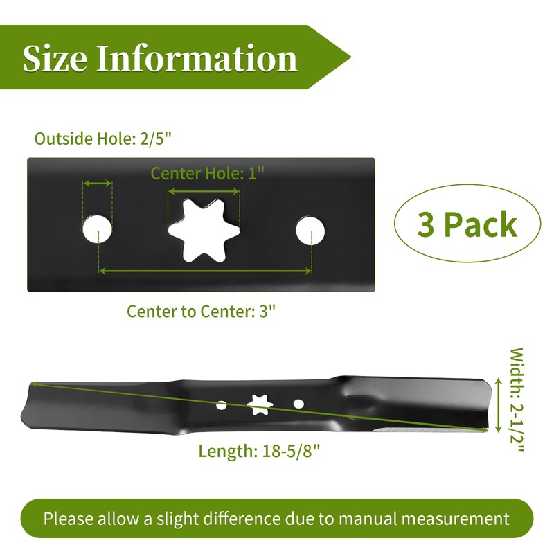 Bularie 942-05056A Mower Blades Compatible with Cub-Cadet ZT1 54" Mower