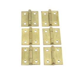 FixTech 60304 Hinges 38 x 1 mm Pack of 6 Brass / Gold