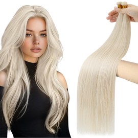 Moresoo Genius Weft Hair Extensions Human Hair Blonde Sew in Extensions Real Human Hair Blond 60 Gram Invisible Long 20 inch
