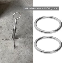 SG Store 4Pcs 304 Seamless Welding Stainless Steel Rings Heavy Duty Rings Solid Multi-Purpose Big Ring for Indoor Outdoor Equipment, ID 64mm OD 80mm