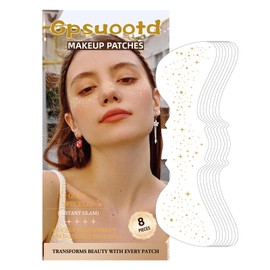 Gpsuootd Makeup Patches,8pcs Gold Sparkle Freckles,Face Makeup Patches,Glitter Freckles Face Tattoo (8PCS Gold Glitter Freckles-009)