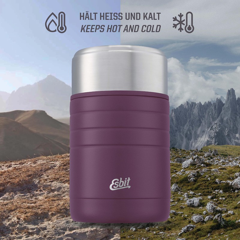Esbit Majoris Thermal Food Container 600 ml in Aubergine Stainless