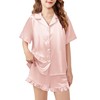 Arshiner Girls Pajamas Silk Satin Pajama Set 2 Piece Button