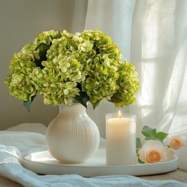 Bailikang - Ramo de hortensias artificiales con hortensias para el hogar, boda, ramo de novia, oficina, fiesta, mesa, centro de mesa, decoración floral (verde)