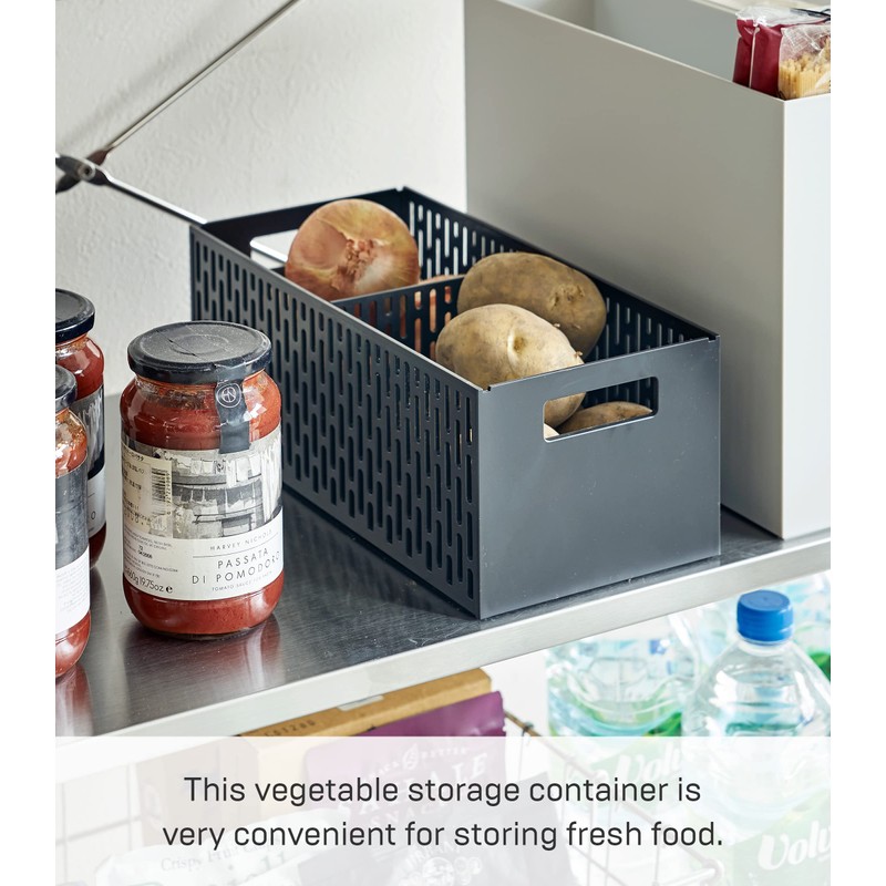 Yamazaki Stackable Vegetable Basket Plastic Black One Size