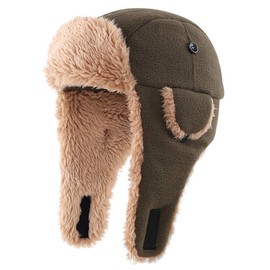 Magracy Toddler Boys Outdoor Winter Fleece Trapper Hat Kids Warm Earflap Hats Windproof Pilot Aviator Cap Navy Blue M