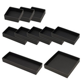 yamapac SHIKI® Shallow Drawer Organizer Tray (Black x Black, Set of 10)