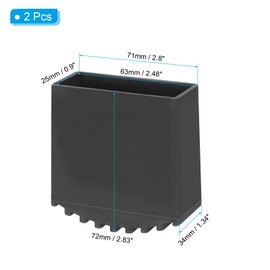 PATIKIL Step Ladder Foot Mat, 2 Pack Herringbone Ladder Feet Cover Non-Slip Rubber Cap Thick Ladder Leg Accessories Replacement for Ladder Protection, Black