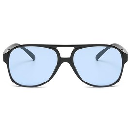 JCTAIFOO Fashion Rectangular Sunglasses Men Women Vintage 70s Square Glasses Retro Oval Sunglasses, Black/blue