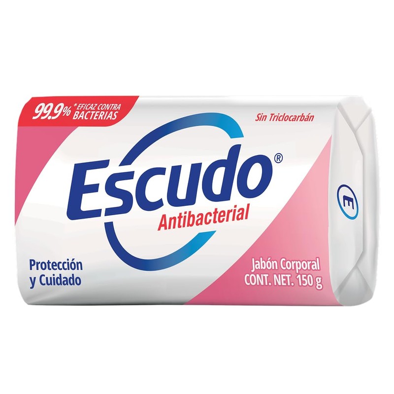 Escudo Antibacterial Jabón Protección y Cuidado Rosa, sin Triclocarbán. Barra