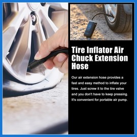 VekAuto 31" Tire Inflator Air Pump Hose Adapter Extension Locking Tire Chuck Tube Connection for Standard America Valve with Air Release Valve for Car Mountain Bike Auto Accessories