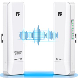Wireless Bridge Point to Point/Multipoint, 5.8GHz Outdoor Wireless Bridge to Provide Network Communication for Shop, Barn, Garage Building, 3KM Long Distance Pre-configured Set. (3KM 2-Pack)