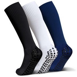 Raigoo Grip Non Slip Socks,Soccer Softball Baseball Football Socks for Boys and Girls Ages 4 to 16 Knee High Non Skid