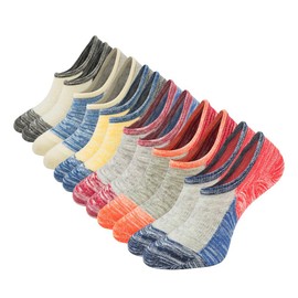 Empino Mens No Show Low Cut Socks Non Slip Casual Ankle Cotton Socks Liner (Funky Color - 6Pack)
