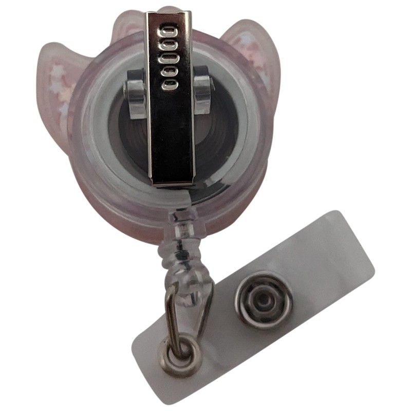 Pink Smiley Face Badge Reels - Retractable Badge Holders for