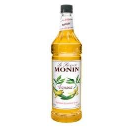 Monin - Banana Syrup | Premium Syrup for Cocktails, Mochas & More | Clean Label with No Artificial Flavors, No Artificial Preservatives (BPA-Free Glass Bottle, 1 Liter)