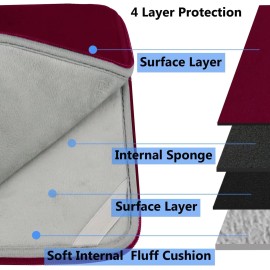 Hsmienk 14 inch Laptop Sleeve, Upgrade Shockproof Protective Computer 14inch, Red