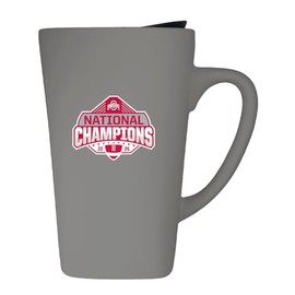 Ohio State National Champions 2024-16oz Soft Touch Ceramic Travel Mug with Lid - Gray