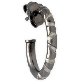 Handmade Creolen-Ohrring aus Oxidiertes 925 Sterling Silber für Männer, Punk-Rock-Herren-Ohrstecker, handgemachtes Geschenk für Ihn einzelner Ohrring das beste Weihnachtsgeschenk für Männer