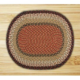Earth Rugs Oval Area Rug, 4' x 6', Burgundy/Mustard