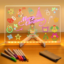 Led Note Board with Colors, Up Acrylic Message Board, Glowing Acrylic Dry Erase Board, Led Boards to Write On,Led Drawing Board Large(11.8 * 7.9in)