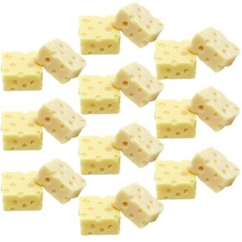 NOELAMOUR Cheese Food Sample Mini Model Emmenthal Real Food Model Display Display Props Figurine (Square Cheese, 20 Pieces)