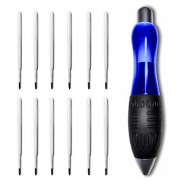 lyforx 𝟯 𝗼𝘇 Fat 𝐇𝐞𝐚𝐯𝐲 𝐖𝐞𝐢𝐠𝐡𝐭𝐞𝐝 Pens for Tremors Arthritis Parkinson's Carpal Tunnel Wide Grip Thick Barrel Easy to Hold Blue（6 Black & 6 Blue Refills）