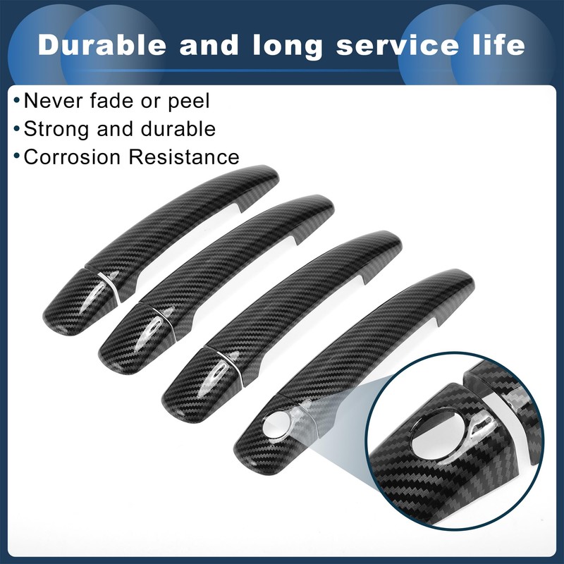 INFINAUTO Autotürgriffabdeckung, Seitentürgriffabdeckung für Chevy Malibu 2013-2015 ABS Carbonfaser-Muster Schwarz,