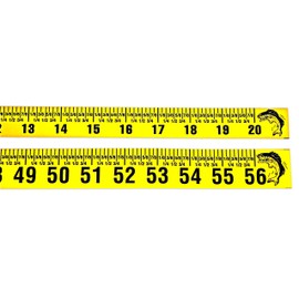 Oregon Rule Co. Big Fish Adhesive Backed Rules – 20 Inch Long and 56 Inch Long – Left to Right (Yellow)