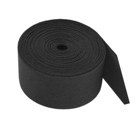 AFEUZHE Pack of 2 Elastic Bands, 10 Metres, 15 mm, 25 mm, 40 mm, 50 mm Wide, White / Black (40 mm)