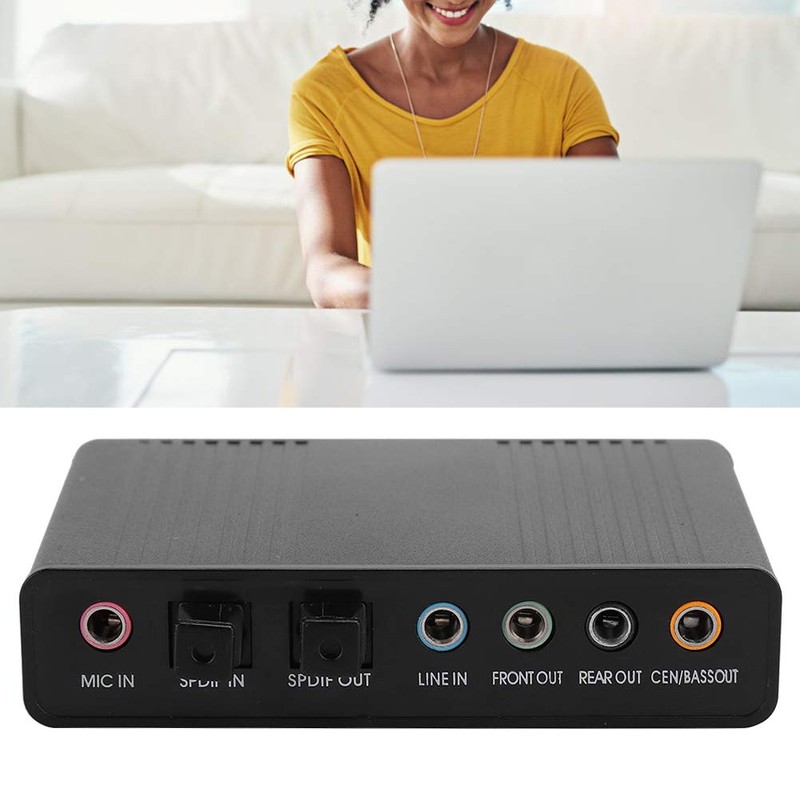 External Sound Card for Laptop, DM HD10 Aluminium Sound Card