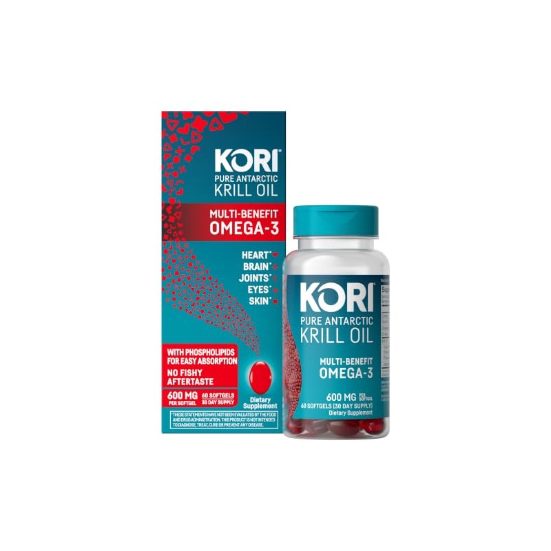 Kori Krill Suplemento de aceite Omega 3 de absorción superior,