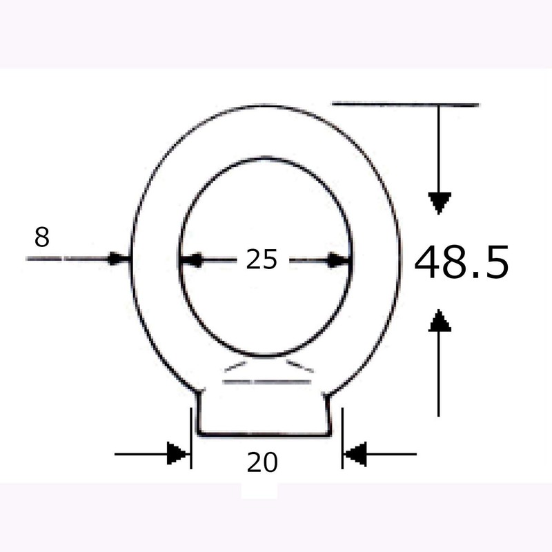 AI Eye Nut 0.4 inch (10 mm) Lifting Connected Fixed