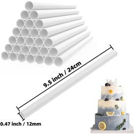 Olicky 28 Pcs Cake Dowels, White Plastic Cake Support Rods, 9.5 Inch Plastic Cake Dowels for Cakes