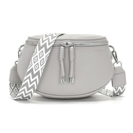 JSDOST Bum Bag Women's Small Crossbody Bag Shoulder Bag Women's Handbag Vegan Leather Bag, gray