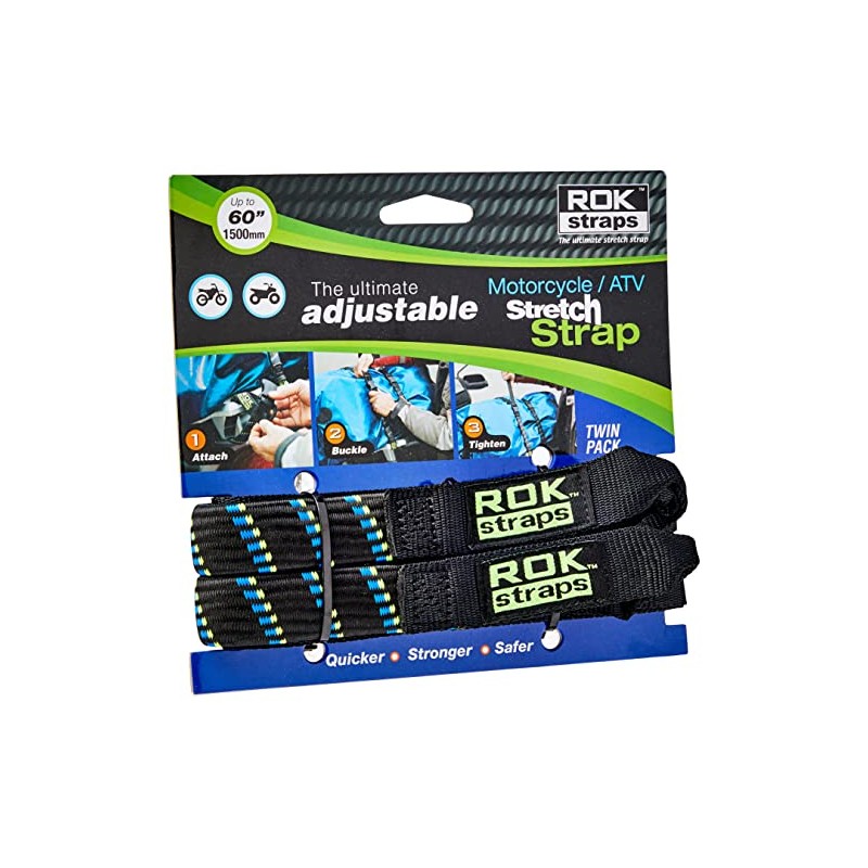 OXFORD ROK Straps HD 25mm Adj Black + Blue/Green ROK001